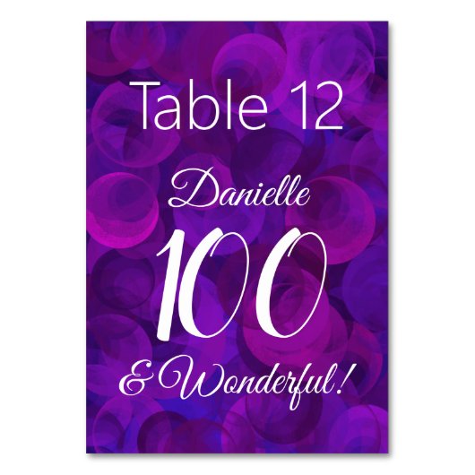 パープエレガントル90と非バースデーストップタパーティー テーブルナンバー (正面)