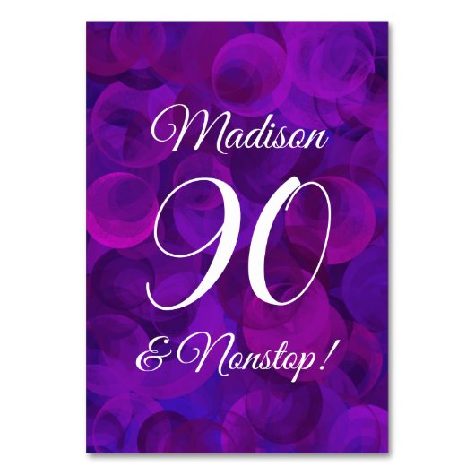 パープエレガントル90と非バースデーストップタパーティー テーブルナンバー (正面)