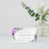 パープエレガントル&シルバーフローラの結婚ウェブサイト エンクロージャーカード (スタンド正面)