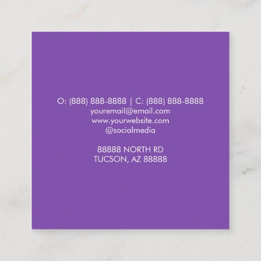 パープエレガントル&ターコイズマーブルカスタム スクエア名刺 (裏面)