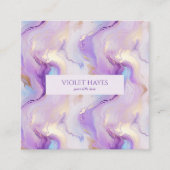 パープエレガントル&ターコイズマーブルカスタム スクエア名刺 (正面)
