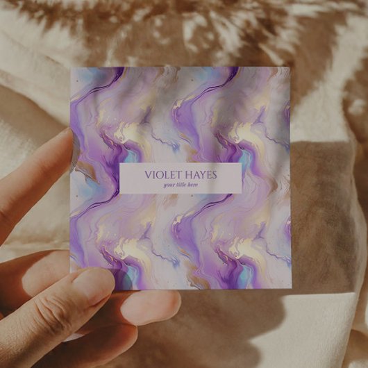 パープエレガントル&ターコイズマーブルカスタム スクエア名刺