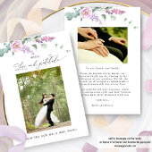 パープエレガントル、ムーヴパステルフローラの結婚写真 サンキューカード