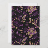パープエレガントル&金ゴールドバラフローラ60誕生日 招待状 (裏面)
