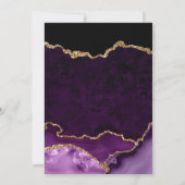 パープエレガントル&金ゴールドフェイクグリッターアゲテ結婚ス 招待状 (裏面)