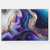 パープエレガントル、金ゴールド、ティール（緑がかった色）結婚ズ ゲストブック (裏面)