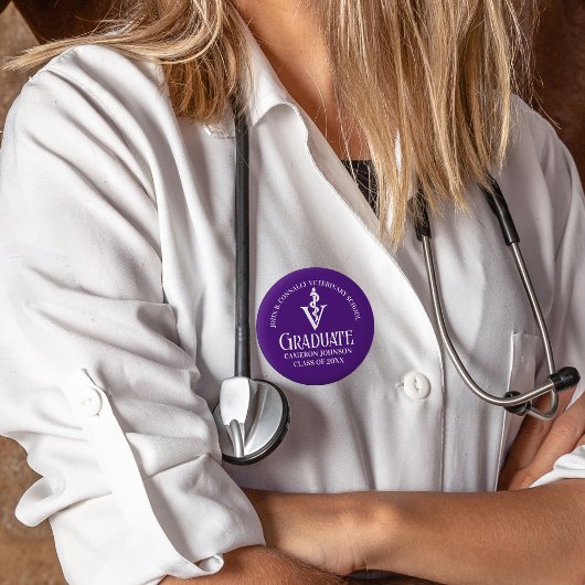 パープカスタムル獣医学校卒業 缶バッジ