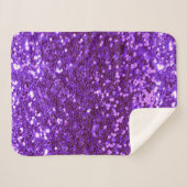 パープガーリールグリッターきらきら光るグラムモダン シェルパブランケット (正面(横))
