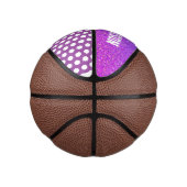 パープガーリールグリッターユニコーンキッパーソナライズされたズ ミニバスケットボール (右)