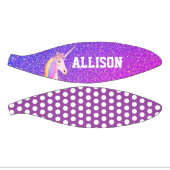 パープガーリールグリッターユニコーンキッパーソナライズされたズ ミニバスケットボール (パネル)