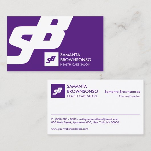 パープクラシックルはっきりしたエレガントシンプル 名刺 (正面/裏面)