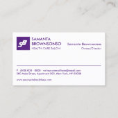 パープクラシックルはっきりしたエレガントシンプル 名刺 (裏面)