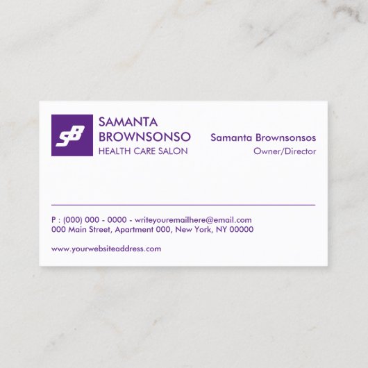 パープクラシックルはっきりしたエレガントシンプル 名刺 (裏面)