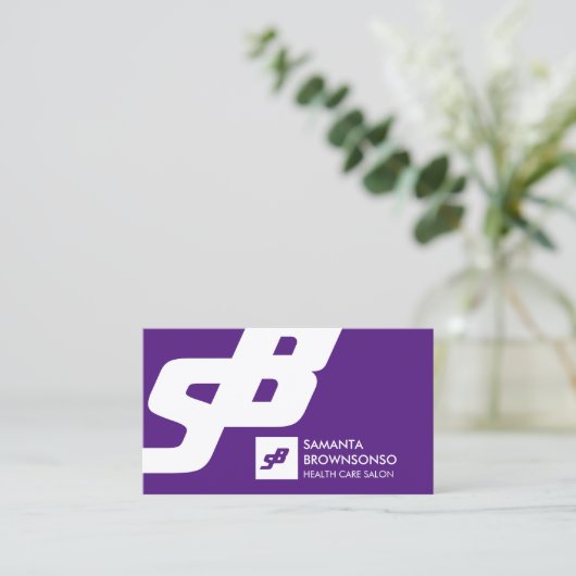 パープクラシックルはっきりしたエレガントシンプル 名刺 (スタンド正面)