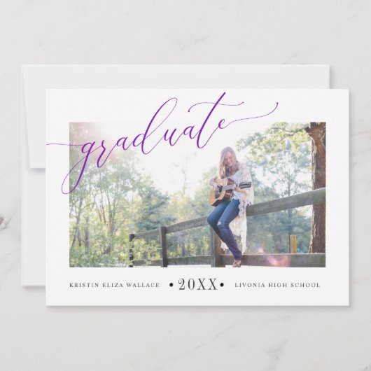 パープシンプルル卒業発表 案内状 (正面)