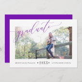 パープシンプルル卒業発表 案内状 (正面/裏面)