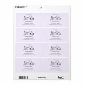 パープシンプルル結婚住所モダン夫妻 ラベル (フルシート)