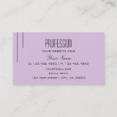 パープスタイリッシュルシンプル薄紫モダンとプロフェッショナル 名刺 (裏面)