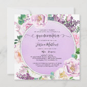 パープスペインのルエレガント・フローラ・キンセアニェラ・インヴィ 招待状 (正面)