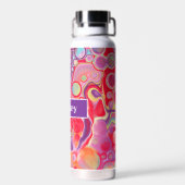 パープパーソナライズされたラレッド絵画の流動的な芸術 ウォーターボトル (背面)