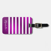 パープパーソナライズされたルエレガント・ブライト ラゲッジタグ (正面横)