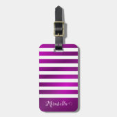 パープパーソナライズされたルエレガント・ブライト ラゲッジタグ (正面縦)