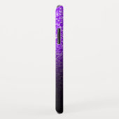 パープパーソナライズされたルガーリーグリッターブラックグラデーション Case-Mate iPhoneケース (裏面/右)