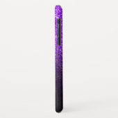 パープパーソナライズされたルガーリーグリッターブラックグラデーション Case-Mate iPhoneケース (裏面/左)