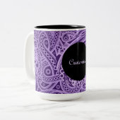 パープパーソナライズされたルファンキーペイズリーパターンMag ツートーンマグカップ (正面左)