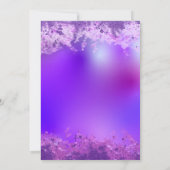 パープファンシールスタイリッシュスバイオレットグリッターカスタム 招待状 (裏面)