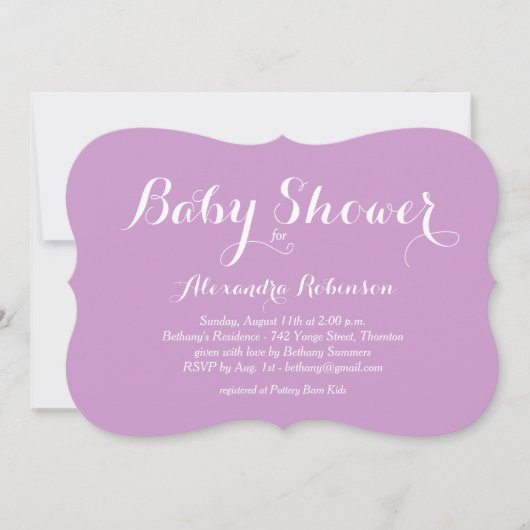パープファンシールベビーシャワー招待状 招待状 (正面)