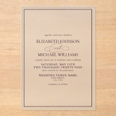 パープフォーマルルクラシックスクリプ結婚ト アクリル招待状 (正面)