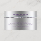 パープミニマルルとシルバーのストライプ 名刺 (裏面)