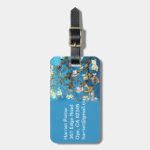 パープミンアーモンドツリーバンゴッホファインアート ラゲッジタグ (正面縦)