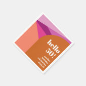 パープモダンラコッタアートカスタム誕生日50 スタンダードカクテルナプキン (角)