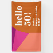 パープモダンラコッタアートカスタム誕生日50 横断幕 (縦)