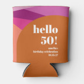 パープモダンラコッタアートカスタム誕生日50 缶クーラー (正面)