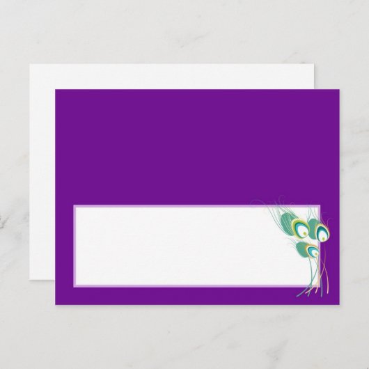 パープモダンラピーコック結婚の書き込み可能座席表 ポストカード (正面/裏面)