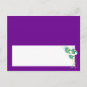 パープモダンラピーコック結婚の書き込み可能座席表 ポストカード (正面)