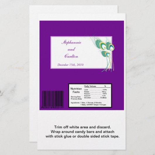 パープモダンラピーコッ結婚クの大きなキャンディバーラップ (正面/裏面)