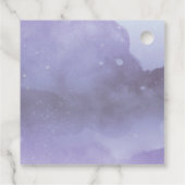 パープモダンラベンダーフローラ水の色結婚の フェイバータグ (裏面)