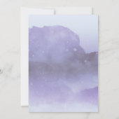 パープモダンラベンダーフローラ水の色結婚の 招待状 (裏面)