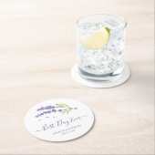 パープモダンラベンダーフローラ結婚ズ ラウンドペーパーコースター (インサイチュ)