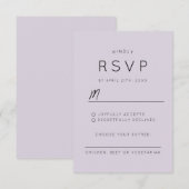 パープモダンラベ結婚ンズスタイリッシュ 出欠カード (正面/裏面)