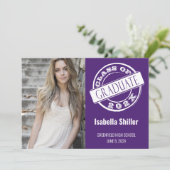 パープモダンリガーリーフォトグラード卒業パーティー 招待状 (スタンド正面)