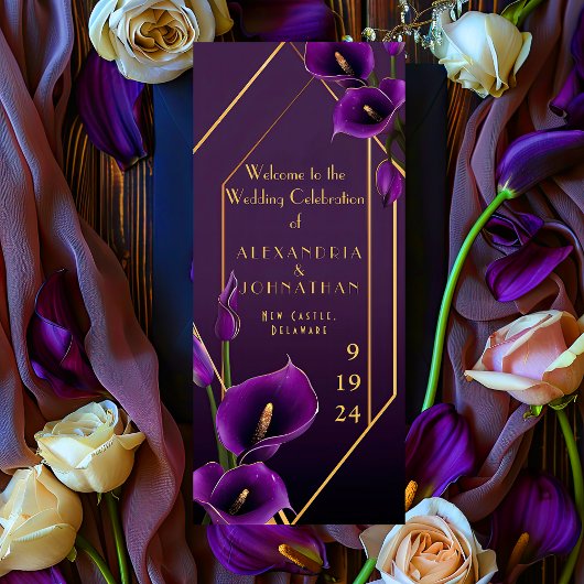 パープモダンルと金ゴールドのカルラリリー結婚ズ プログラム