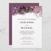 パープモダンルと金ゴールド結婚式招待状 招待状 (正面/裏面)