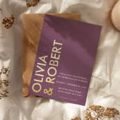 パープモダンルはっきりしたミニマ結婚リスト 箔招待状