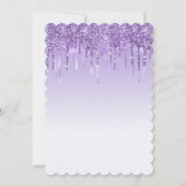パープモダンルエレガントグリッターボホブライダルシャワー 招待状 (裏面)