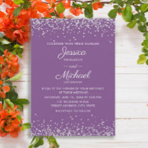 パープモダンルエレガントシルバーグリッター結婚ズ